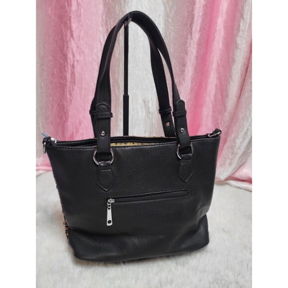 Leopard Rhinestone Covered Tote Handbag & Matching Wallet Set - Picture 6 of 13